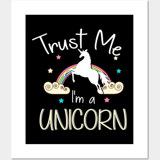 Cute Trust Me I'm A Unicorn Pun Obsessed Kid Posters and Art